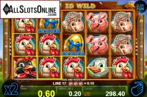 Win screen 3. Egg And Rooster from Casino Technology