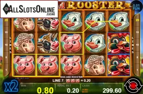 Win screen 1. Egg And Rooster from Casino Technology