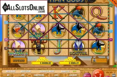 Game Workflow screen (Betway). Egyptian Gods 9 (Portomaso Gaming) from Portomaso Gaming