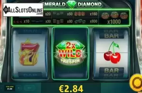 Wild win screen. Emerald Diamond from Red Tiger