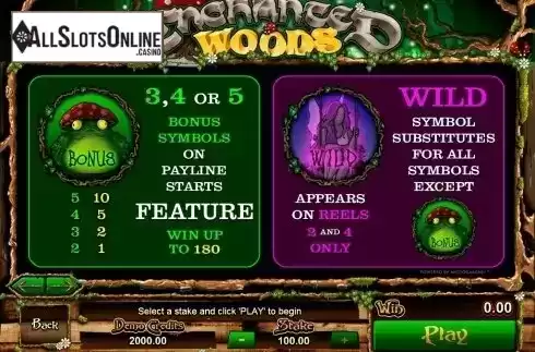 Screen2. Enchanted Woods from Microgaming