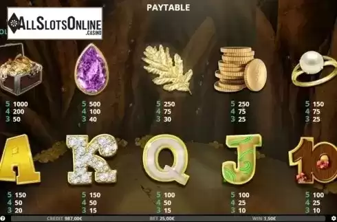 Paytable. Fairy's Treasure from Capecod Gaming
