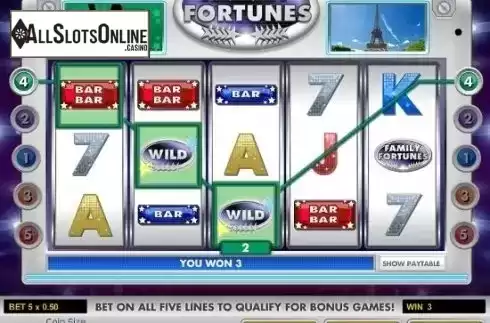 Win Screen . Family Fortunes from Gamesys