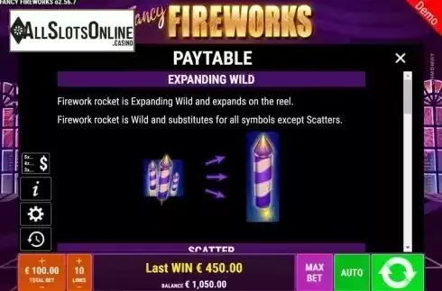 Features. Fancy Fireworks from Gamomat