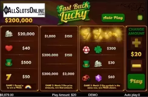 Game Screen 3. Fast Buck Lucky from Instant Win Gaming