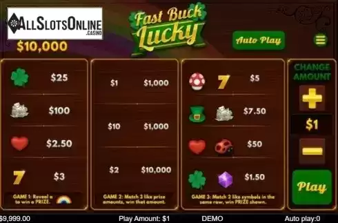 Game Screen 2. Fast Buck Lucky from Instant Win Gaming