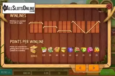 Paylines. Farmers Delight from Air Dice