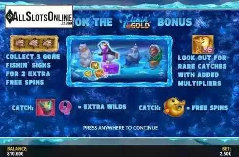 Bonus Game 1. Fishin For Gold from iSoftBet