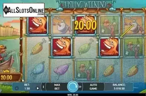 Win Screen. Fishing Weekend from Bet2Tech