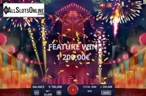 Bonus Game Win Screen. Fireworks Fever from Gamatron