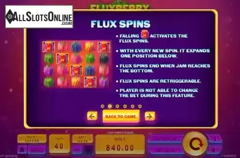 Flux Spins screen