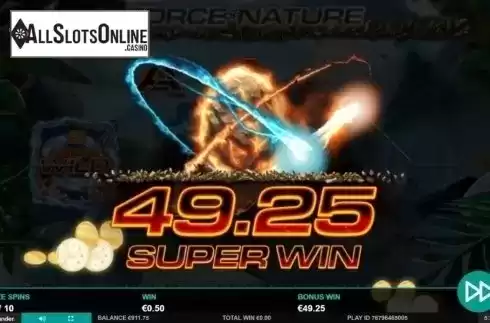 Super Win. Force of Nature from Leander Games