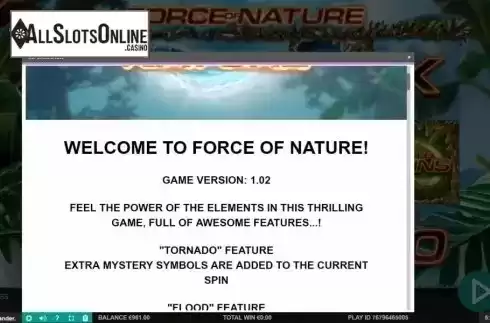 Features. Force of Nature from Leander Games