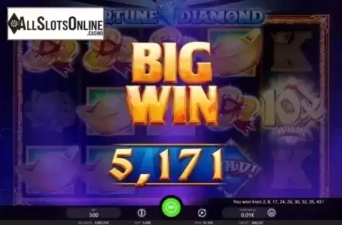 Big win screen. Fortune Diamond from iSoftBet