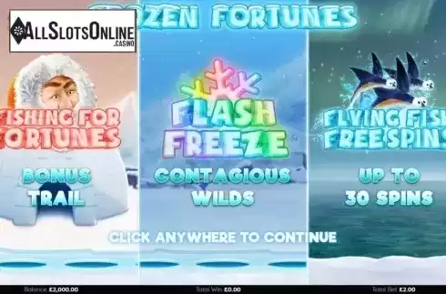 Start Screen. Frozen Fortunes from Endemol Games