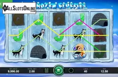 Win Screen. Frozen Fluffies from Caleta Gaming