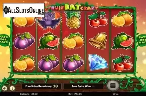 Free Spins Reels. Fruit Bat Crazy from Betsoft