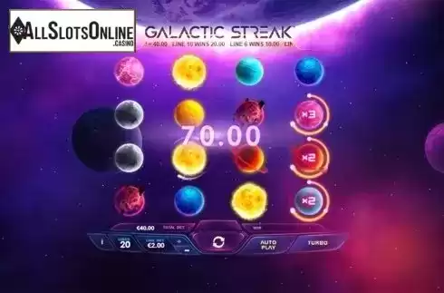Wild win screen 3. Galactic Streak from Playtech