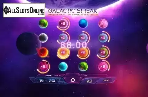 Wild win screen 4. Galactic Streak from Playtech