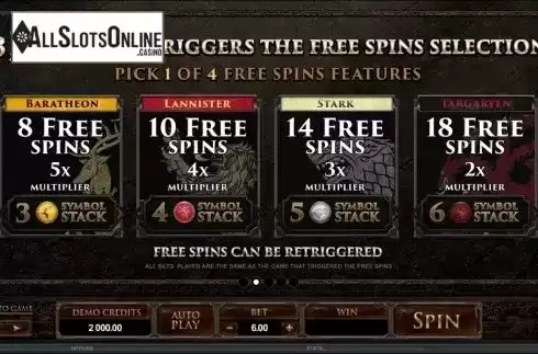 Screen3. Game of Thrones 243 Ways from Microgaming