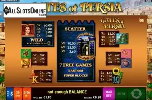 Screen2. Gates of Persia from Bally Wulff