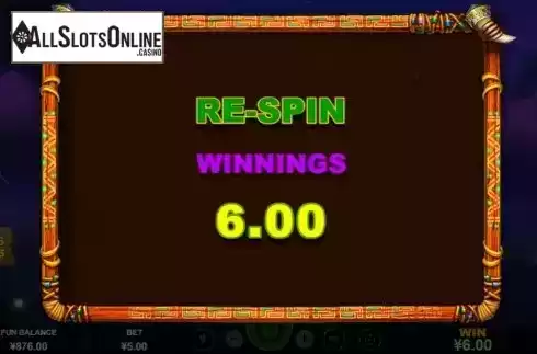 Total Win in Respins Screen