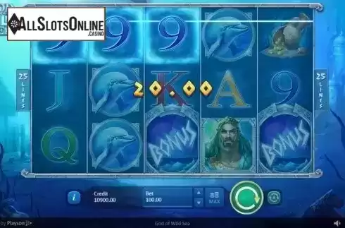 Win Screen . God of Wild Sea from Playson