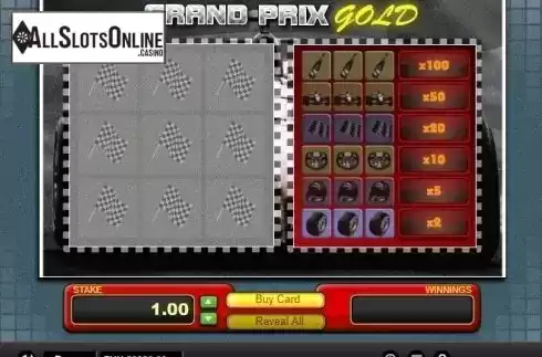 Game Screen. Grand Prix Gold from 1X2gaming