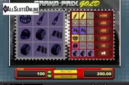 Win Screen. Grand Prix Gold from 1X2gaming