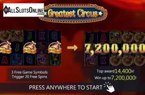 Start screen 1. Greatest Circus from Dragoon Soft