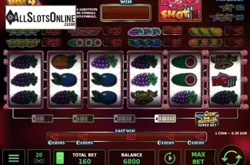 Win screen. Hot4Shot Deluxe from StakeLogic