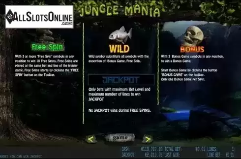 Paytable 2. Jungle Mania HD from World Match