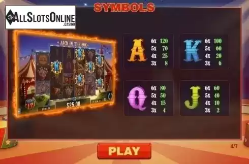 Paytable 4. Jack in the Box (Pariplay) from Pariplay