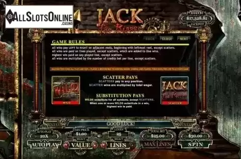 Rules. Jack the Ripper from RTG