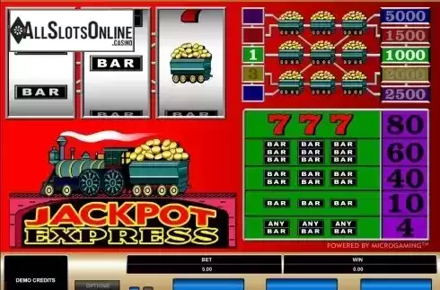 Reels screen. Jackpot Express (Microgaming) from Microgaming