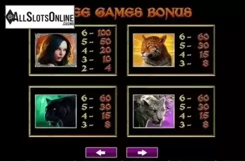 Paytable 3. Jaguar Princess from High 5 Games