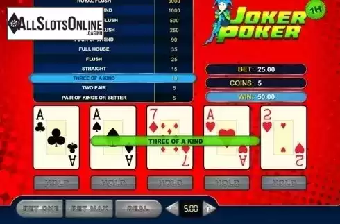 Win screen. Joker Poker (GVG) from GVG