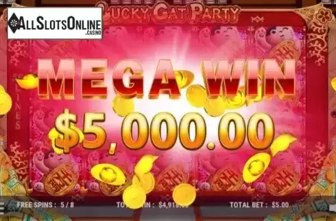 Win screen 3. Lucky Cat Party from Slot Factory