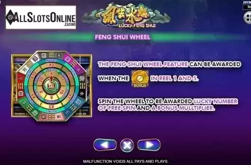 Paytable 4. Lucky Feng Shui from Spadegaming