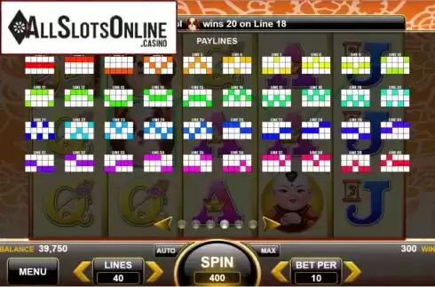 Paylines. Lucky Shih Tzu from Spin Games