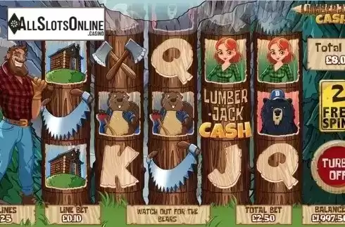 Free Spins Screen. Lumberjack Cash from Mutuel Play