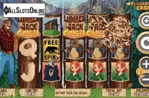Win Screen . Lumberjack Cash from Mutuel Play