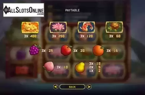 Paytable. Leap Of Fortune from GamePlay