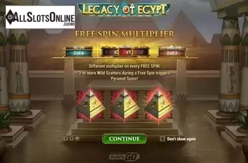 Intro screen 3. Legacy Of Egypt from Play'n Go