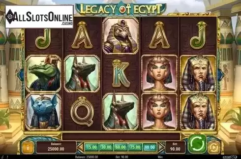 Reels screen. Legacy Of Egypt from Play'n Go