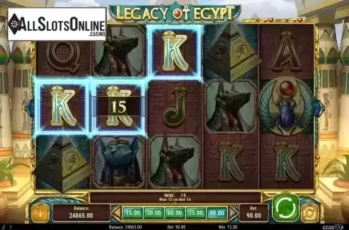 Win screen. Legacy Of Egypt from Play'n Go