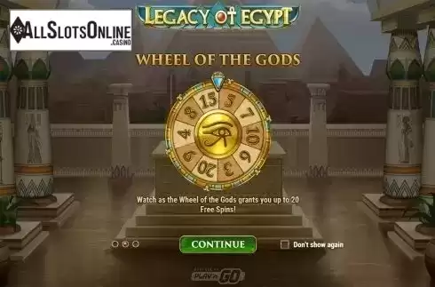 Intro screen 2. Legacy Of Egypt from Play'n Go