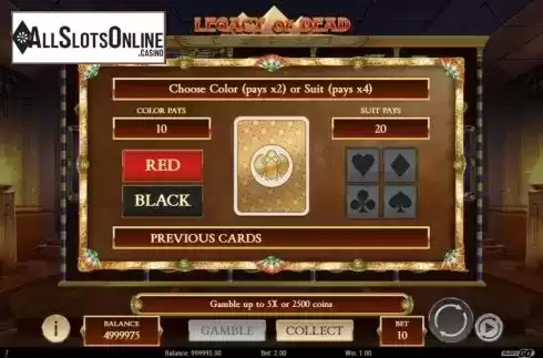 Gamble. Legacy of Dead from Play'n Go