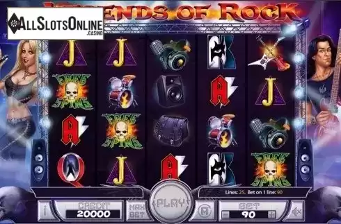 Reels screen. Legends of Rock from X Card
