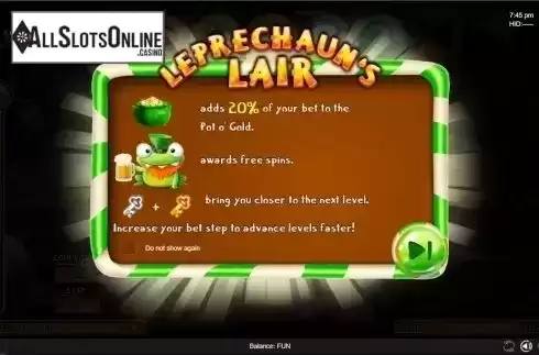 Intro screen. Leprechaun Rama from Espresso Games